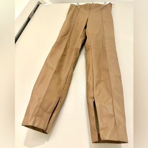 Zara Camel Faux Leather Pants (size M)